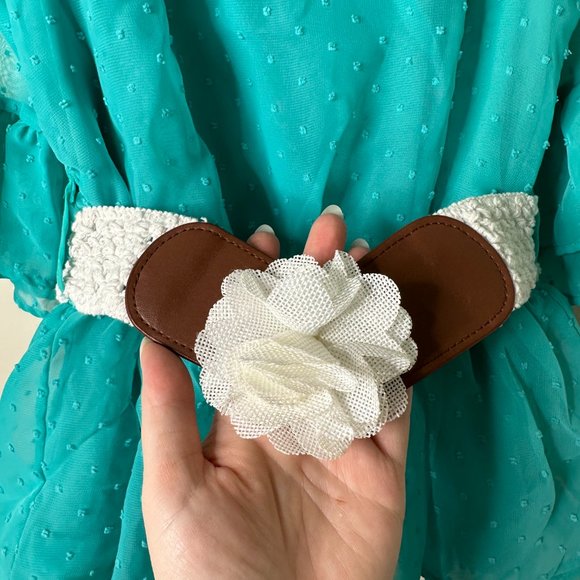 Wonder Nation Teal Belted Top Girls Large - Picture 2 of 4